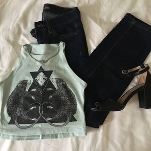 BDG Mid-Rise Grazers, Dark Wash